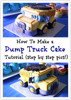 how to make a dump truck cake with fondant step by step instructions for kids