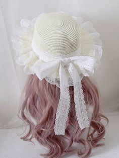 This price is for a hat only, others are not included. Size Free Size Head Circumference 56-58 Hat Brim Width 5 Clothes To Draw, 13 Birthday, Kawaii Vintage, Pastel Fashion, Lace Bow, Lace Bows, Gothic Punk, Lolita Fashion, Head Circumference