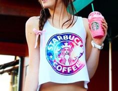 Starbucks galaxy muscle tee #Wantcausefab Starbucks Birthday Party, Galaxy Outfit, Benefits Of Strength Training, Pinterest Hair