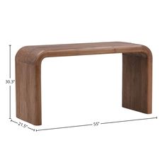 a wooden bench with measurements for it