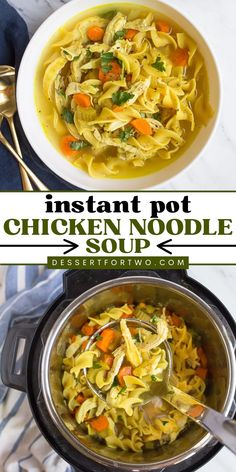 Looking for an easy soup recipe for dinner? This Instant Pot Chicken Noodle Soup is one cozy, delicious bowl of soup. Add this homemade soup to your Fall comfort food dinner ideas!