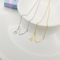 Draco constellation necklace Charm: Made of stainless steel, or gold plated over stainless steel. Size: 21.5mm width, 17.7mm high, 1mm thick. Chain: Available in stainless steel, gold plated stainless steel, platinum plated sterling silver (S925), gold plated sterling silver (S925). Comes with gift box. Necklace length: Default length is 17'' + 1.5-2'' extension. Please let me know if you prefer different length. Constellation Draco, Draco Constellation, Horoscope Jewelry, Celestial Gifts, Astronomy Lover, Astrology Necklace, Box Necklace, Constellation Necklace, Dragon Necklace