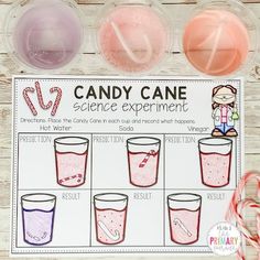 candy cane science experiment for kids to use in the classroom or on the gourmet