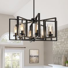 The Elements Collection comes in Charcoal with Rain glass. This Transitional Elements 8 Light Chandelier will complement the decor in any room of your home. Made with solid steel construction to look great and last for years to come. Designers Fountain Elements 8-Light Gray Transitional Dry rated Chandelier | 86588-CHA Craftsman Chandelier, Entryway Light Fixtures, Industrial Lights, Filament Lamp, 8 Light Chandelier, Transitional Chandelier, Rustic Light Fixtures, Chandelier Black