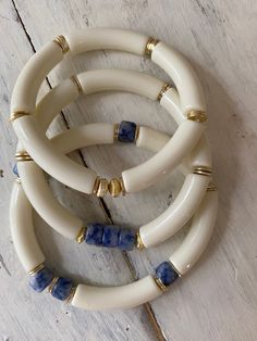 Cheap Handmade Blue Bangle, Blue Bangles, Tube Bead Bracelet, Heishi Necklace, Blue Shell, Gemstone Bangle, Bangle Bracelet Set, Bead Bracelets, Heishi Beads