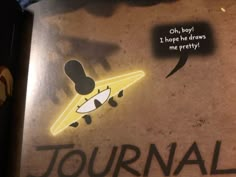 a book with an image of a cartoon character on the front and back cover that reads journal