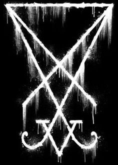 the sigiln symbol with icicles hanging from it's sides on a black background