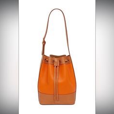 Nwt Mansur Gavriel Color Block Bucket Bag. Orange And Camel Brown. Modern Cognac Bucket Bag For Formal Occasions, Luxury Caramel Bag For Formal Occasions, Luxury Orange Bucket Bag, Luxury Cognac Bucket Bag For Daily Use, Cognac Bucket Bag For Errands, Cognac Bucket Bag With Removable Pouch For Errands, Designer Orange Bags For Everyday Use, Designer Orange Everyday Bags, Mansur Gavriel Bucket Bag