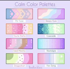 the color palettes are all different colors and patterns, but there is no image to describe