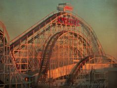 the cyclone roller coaster at six flags amusement park is shown in this undated photograph