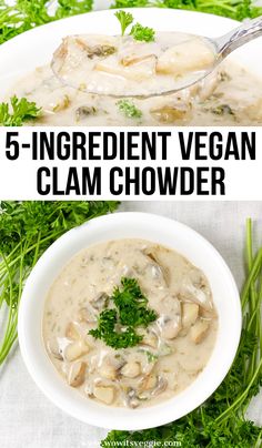 five ingredient vegan clam chowder