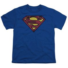 Superman Charcoal Shield - Youth T-Shirt Youth T-Shirt (Ages 8-12) Superman Superman Kids, Superman Shirt, Royal Blue T Shirt, Superman T Shirt, Superman Logo, Kids Logo, Band Shirts, Classic Logo, Shirt Fashion