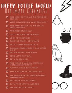 harry potter's ultimate checklist