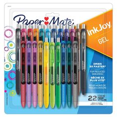 paper mate inkjoy gel pens in assorted colors and sizes, pack of 12