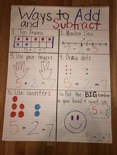 two different ways to add and subtract numbers in the worksheet for kids