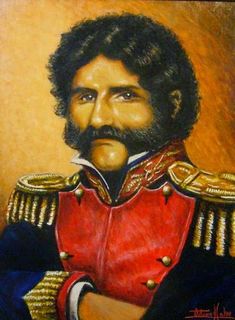 an oil painting of a man in uniform with a beard and moustache on his face