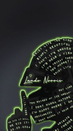 the back side of a cell phone with neon writing on it and a black background