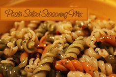 pasta salad seasoning mix in a yellow bowl