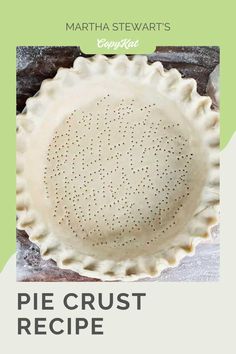 a pie crust is shown with the words martha stewart's easy peas on it