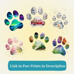 Watercolor Paw Print, Paw Print Art, Diy Stencils, Cat Paw Print, Dog Paw Print, Tat Ideas, Cat Paw, Dog Paw, Dog Mom Gifts