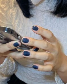 00s Mode, Dark Blue Nails, Korean Nails, Casual Nails, Her Nails