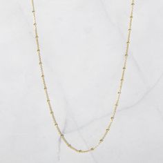 Simple Beaded Necklace, Simple Beaded Necklaces, Beaded Chain Necklace, Staple Pieces, Beaded Chain, Rhodium Plated, Chain Necklace, Beaded Necklace, 14k Gold