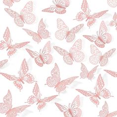 many pink butterflies flying in the air