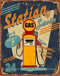 an old fashioned gas station sign