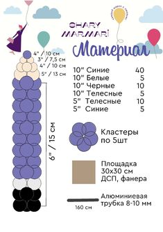 a poster with balloons and numbers on the front, along with an image of a woman in