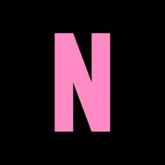 the letter n is made up of pink and black letters on a black background,