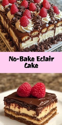 Indulge in the creamy layers and rich chocolate glaze of this No-Bake Eclair Cake, a simple yet decadent dessert perfect for any occasion. Made with graham crackers and vanilla pudding, it's a crowd-pleaser that's ready to chill! Easy to make with just 30 minutes of prep time, this treat will satisfy your sweet cravings without turning on the oven. Perfect for gatherings, parties, or a cozy night in! #NoBakeDessert #EclairCake #EasyRecipes