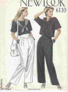 Vintage Clothing Poster, Vintage Pants Pattern, 40's Aesthetic, 80s Sewing Patterns, Afro Hairstyles Women, Pants Patterns, Vintage Fashion Sketches, Vintage Clothes Patterns, Patterned Trousers