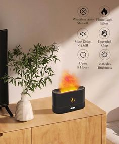 🔥 REALISTIC FLAME - Experience the perfect blend of aesthetics and functionality with our Air Diffuser. The realistic flame effect adds a touch of elegance to your home decor while the diffuser disperses your favorite essential oils,filling the air with delightful fragrances! 🔥 ULTRASONIC VAPORIZER - Utilizing advanced ULTRASONIC technology, this flame humidifier releases a fine mist of water and your favorite essential oils into the air. Plus, the convenient 180ml water tank makes sure you can enjoy continuous mist for hours without the need for frequent refills! 🔥 2 LIGHT MODES - With two captivating light modes to choose from, the diffuser for bedroom allows you to customize your experience. Select the weak and comforting glow for a relaxing evening or opt for a flickering strong fla Flame Diffuser, Air Diffuser, Air Diffusers, Office Black, Real Flame, Flame Design, Scent Diffuser, Breathe Easy, Room Home Office