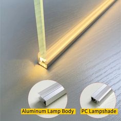 aluminum lamp body pc lampshade with leds on both sides and the bottom