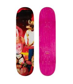 Sekintani La Norihiro Pink Skateboard Art Deck by Supreme Pink Skateboard, Distorted Images, Pink Artwork, Skateboard Deck Art, Deck Art, Skateboard Accessories, Graffiti Writing, Skateboard Design, Skate Decks