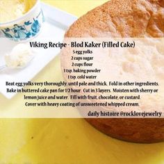 a recipe for making a baked cake on a plate