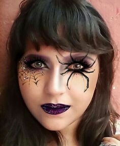 Witch Face Halloween, Witches Make Up Halloween, Witch Face Makeup Halloween, Girl Witch Makeup Kids, Pretty Halloween Face Paint, Witch Face Paint Women, Witch Makeup Ideas Halloween, Witch Face Makeup, Spider Witch Makeup