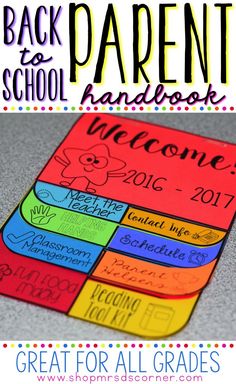 back to school notebooks with the text back to school parentbook on them and an image