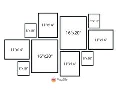 the size and width of each square is shown in this image, which includes 11 x 12