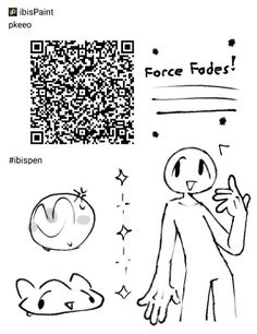 an image of a cartoon character with qr code for force fodets on it