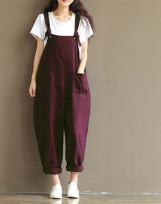 Style Salopette, Plus Size 90s, 90s Overalls, Sweat Vintage, Overalls Plus Size, Cotton Overalls, Pocket Jumpsuit, Cami Romper