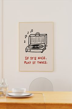 If It‘s Nice Play It Twice Print, Retro Vinyl Poster, Vintage Record Wall Art, Funky Music Decor Wall Art Funky, Record Wall Art, Art Funky, Vinyl Poster, Funky Music, Doodle Pages, Creative Soul, Record Wall, Room Walls