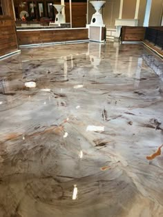 a large marble floor in a building