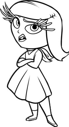 a cartoon girl with an angry look on her face