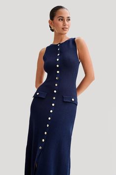 Embrace timeless elegance with our Sleeveless Bodycon Knitted Long Dress, tailored for the modern woman who values both comfort and style. Crafted from premium, breathable knit fabric, Button Maxi Dress, Stylish Midi Dress, Georgia Dress, Ribbed Maxi Dress, Long Knitted Dress, Mid Calf Dresses, Bodycon Maxi Dresses, Round Neck Dresses, Maxi Knit Dress