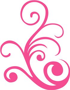 a pink swirly design on a white background