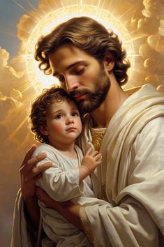 jesus holding a child in his arms