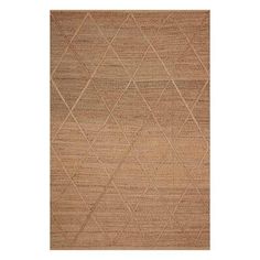 a brown rug with diamond shapes on the top and bottom, it is made out of wood