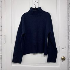 Frame Swingy Turtleneck Sweater In Navy Blue. Size Medium. Excellent Used Condition. No Rips Or Stains. Barely Worn. Perfect For Fall! Thanks For Checking Out My Listing! Check Out My Closet For Similar Items :) All Pieces Come From A Smoke Free, Pet Free Home And All Brands Are 100% Authentic. Reasonable Offers Welcome. Denim Sweater, Frame Denim, All Brands, Denim Blue, Colorful Sweaters, Turtleneck Sweater, Blue Denim, Sweaters For Women, Turtle Neck