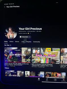 yt: your girl precious black girl youtube channel thumbnails, banner, profile inspiration Black Youtubers Girl, Yt Channel Banner, Vlogging Tips, Youtube Channel Banner, Yt Banner